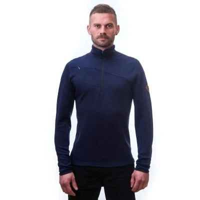 Sensor Merino Upper Deep Blue pánská mikina POUZE L (VÝPRODEJ)
