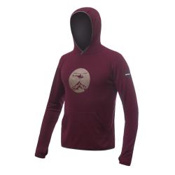 SENSOR Merino Upper Heli pánská mikina klokanka Port Red SENSOR Merino Upper Heli pánská mikina klokanka Port Red