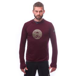 SENSOR Merino Upper Heli pánská mikina klokanka Port Red