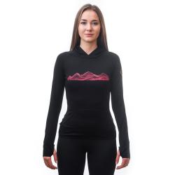 Sensor Merino Upper Mountains Černá dámská mikina