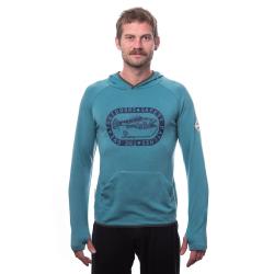 SENSOR Merino Upper Outdoors pánská mikina klokanka Mint Blue