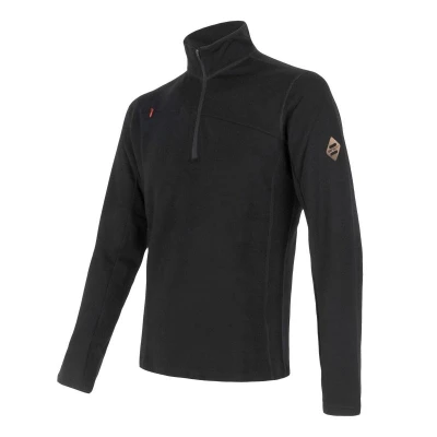 Sensor Merino Upper Krátký Zip černá mikina Sensor Merino Upper Krátký Zip černá mikina