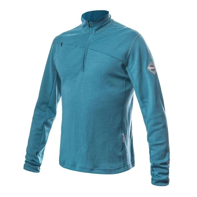 SENSOR Merino Upper pánská mikina zip mint blue