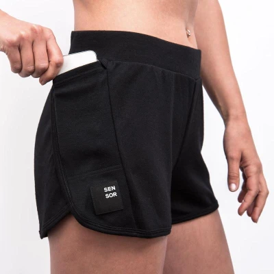 SENSOR Merino Upper Traveller dámské černé šortky