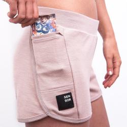 SENSOR Merino Upper Traveller dámske šortky Dusty Pink