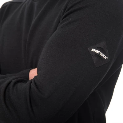 SENSOR Merino Upper Traveller pánská černá mikina