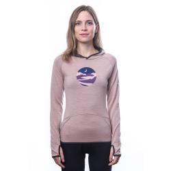 SENSOR Merino Upper Triglav dámská mikina klokanka Dusty Pink