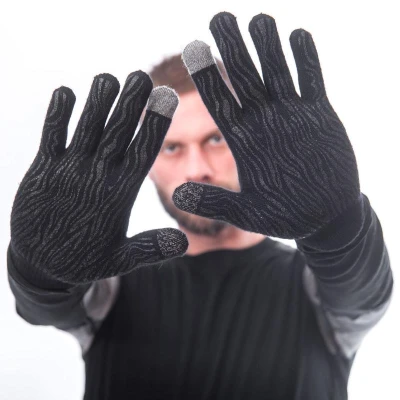 SENSOR Merino rukavice čierne