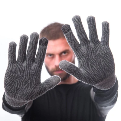 SENSOR Merino rukavice sivé