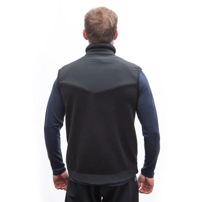 SENSOR černá fleece teddy unisex vesta