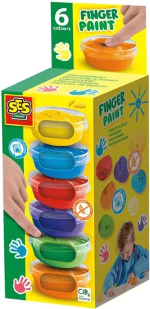 SES Creative Barvy prstové 6x45ml malé kalíšky baby kreativní set SES Creative Barvy prstové 6x45ml malé kalíšky baby kreativní set