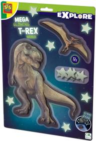 SES Creative Explore Dinosauři s hvězdami nástěnná dekorace ve tmě svítící