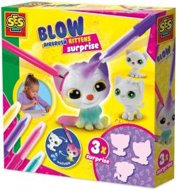 SES Creative Foukací fixy set 4 barvy + 3 koťátka s překvapením SES Creative Foukací fixy set 4 barvy + 3 koťátka s překvapením
