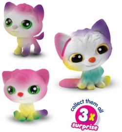 SES Creative Foukací fixy set 4 barvy + 3 koťátka s překvapením