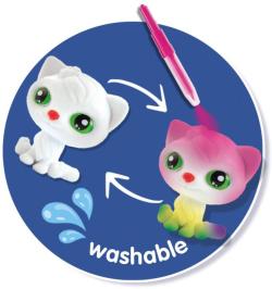 SES Creative Foukací fixy set 4 barvy + 3 koťátka s překvapením