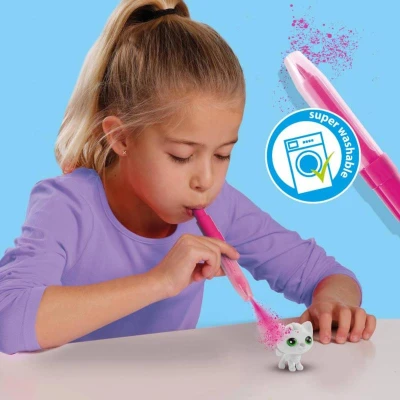 SES Creative Foukací fixy set 4 barvy + 3 koťátka s překvapením