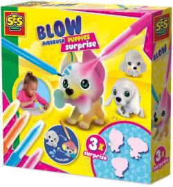 SES Creative Foukací fixy set 4 barvy + 3 štěňátka s překvapením SES Creative Foukací fixy set 4 barvy + 3 štěňátka s překvapením