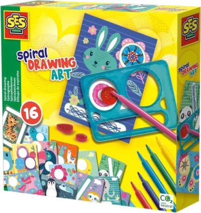 SES Creative Kreslící spirála zvířátka kreativní set s 6 fixy v krabici SES Creative Kreslící spirála zvířátka kreativní set s 6 fixy v krabici