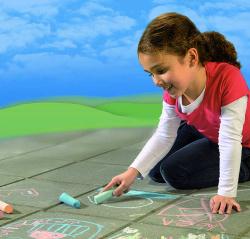 SES Creative Křídy chodníkové dětské barevné tlusté set 6ks v krabičce