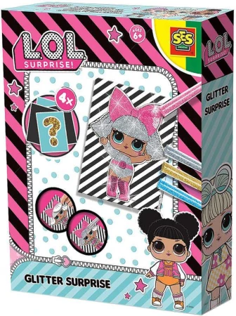 SES Creative L.O.L. Surprise vybarvování obrázků třpytkami set 4 karty SES Creative L.O.L. Surprise vybarvování obrázků třpytkami set 4 karty
