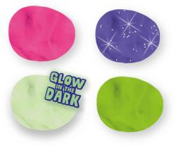 SES Creative Modelína baby svítící ve tmě vegan set 4 neon barvy 4x90g