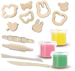 SES Creative Modelína Eco bezlepková 3x 90g + dřevěné nástroje