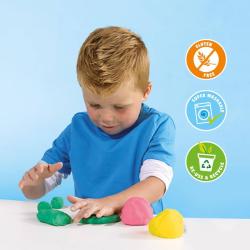 SES Creative Modelína Eco bezlepková 3x 90g + dřevěné nástroje