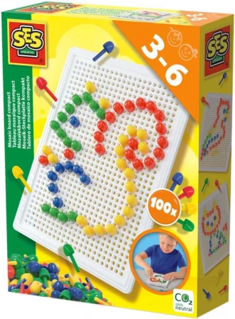 SES Creative Mozaika na desce malá barevné kloboučky 100 dílků