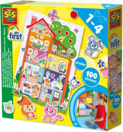 SES Creative Můj první plakát Dům kreativní baby set 100 samolepek SES Creative Můj první plakát Dům kreativní baby set 100 samolepek
