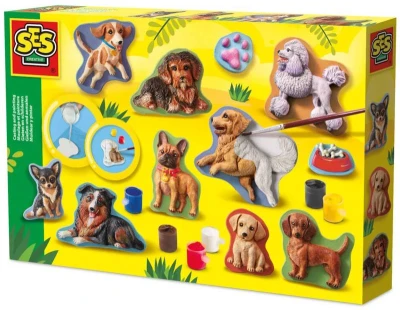 SES Creative Odlévání a malování ze sádry psi kreativní set v krabici SES Creative Odlévání a malování ze sádry psi kreativní set v krabici