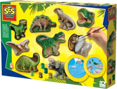 SES Creative Odlévání a malování ze sádry set s formičkami dinosauři