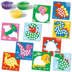 SES Creative Prstové barvy 3x45ml baby kreativní set dobarvi si dinosaura