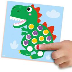SES Creative Prstové barvy 3x45ml baby kreativní set dobarvi si dinosaura