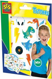 SES Creative Tetování pro děti 2 archy set 50ks tetovačky pro kluky SES Creative Tetování pro děti 2 archy set 50ks tetovačky pro kluky
