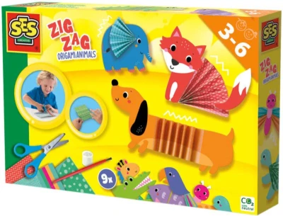 SES Creative Zvířátka origami Cik-Cak kreativní set skládačka v krabici SES Creative Zvířátka origami Cik-Cak kreativní set skládačka v krabici