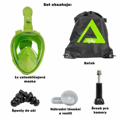 Set 2x Agama Dory celoobličejová maska na šnorchlování pro děti od 4 let