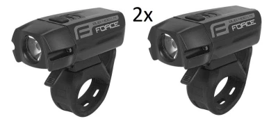 Set 2x Force BUG 400LM USB světlo přední, černé Set 2x Force BUG 400LM USB světlo přední, černé