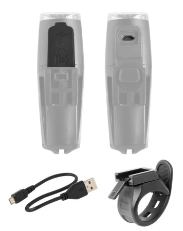 Set 2x Force Světlo přední SHARK 500LM USB, černé