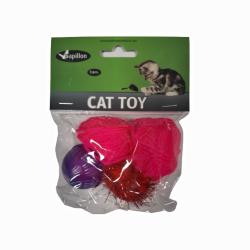 Set hraček pro kočky 3 ks (míčky a klubko vlny)