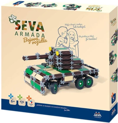 Seva Armáda Bojová vozidla (stavebnice) 436 dílků v krabici