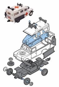 Seva Monti System 35 Auto sanitka Land Rover UN AMBULANCE MS35 0101-35