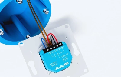 Shelly 1L Gen3 azurový WiFi 1kanálový regulátor osvětlení bez neutrálu