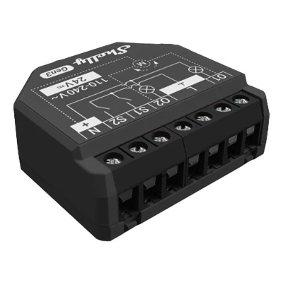 Shelly 2PM Gen3 černý dvoukanálový Wi-Fi/Bluetooth spínač s měřením spotřeby