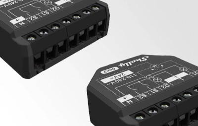 Shelly 2PM Gen3 černý dvoukanálový Wi-Fi/Bluetooth spínač s měřením spotřeby
