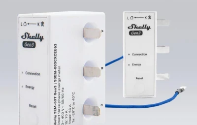 Shelly 3EM-63T Gen3 1/3-kanálový měřič energie WiFi (plochá svorka)