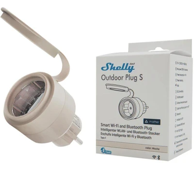 Shelly Inteligentná vonkajšia zásuvka Plug S MTR Gen3 IP44 12A (VÝPREDAJ)