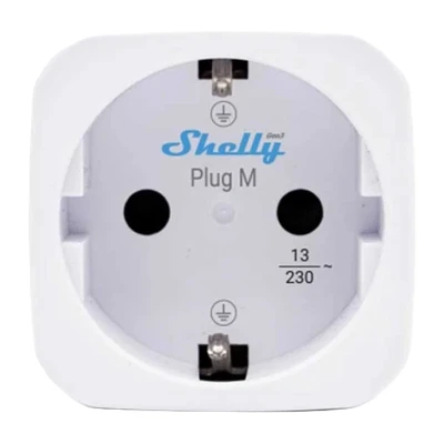 Shelly Plug M Gen3 bílá Wi-Fi chytrá zásuvka