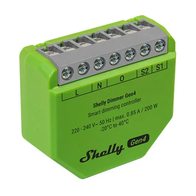 Shelly Dimmer Gen4 světle zelený inteligentní stmívač s podporou Zigbee/Matter