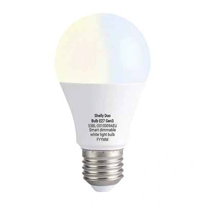 Shelly Duo Bulb Gen3 E27 bílá LED žárovka