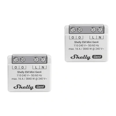Shelly EM Mini Gen4 bílý měřič spotřeby energie, 2 ks
